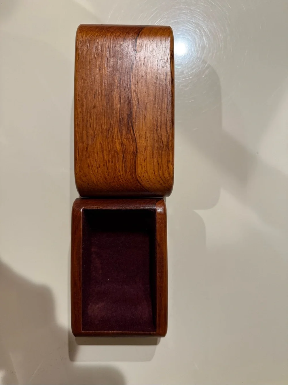 Vintage Handmade in Costa Rica 🇨🇷 Teak Wood Trinket Box - Warm Brown